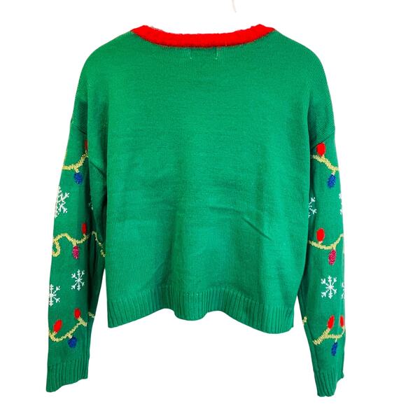 Major Label Group Cool Cat MEOWY CHRISTMAS Ugly Christmas Sweater Size Large - Picture 3 of 5